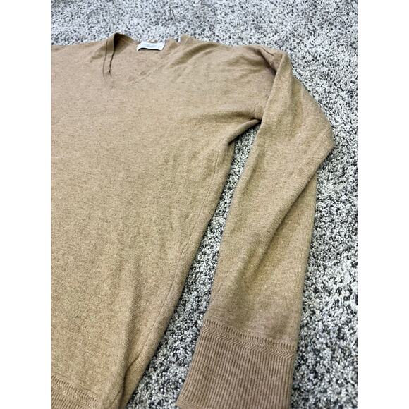 🌟3 for $35🌟 Carly Jean Los Angeles CJLA Pullover Sweater, V-Neck Camel Cashmere - Picture 4 of 11